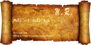 Méri Réka névjegykártya